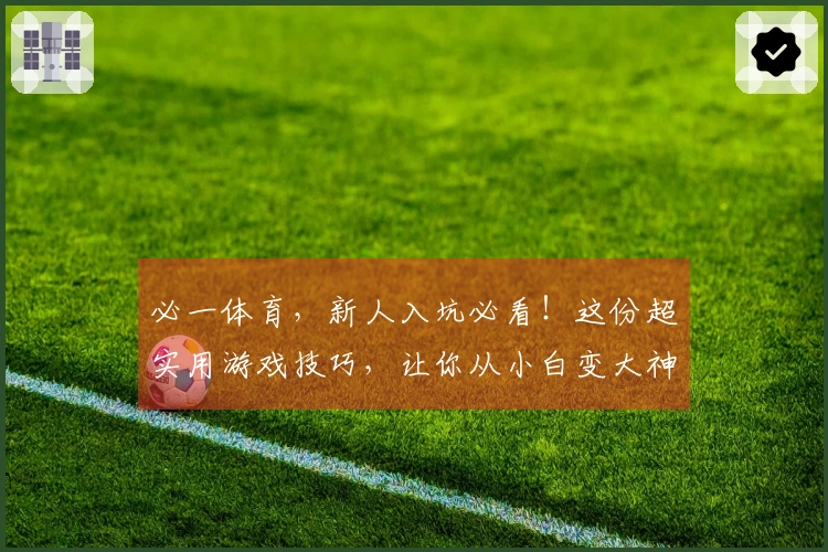 必一体育，新人入坑必看！这份超实用游戏技巧，让你从小白变大神！